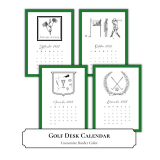 Golf Desk Calendar | Golfer Gift | Customize Border Color
