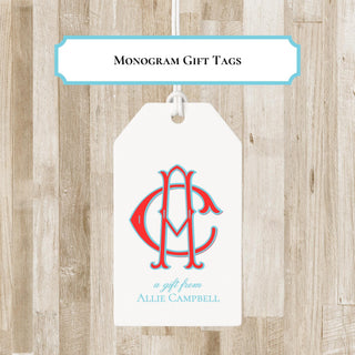 Personalized Elegant Monogram Gift Tags | Sophisticated Enclosure Tag with Initials