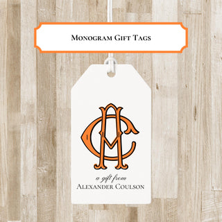 Personalized Elegant Monogram Gift Tags | Sophisticated Enclosure Tag with Initials