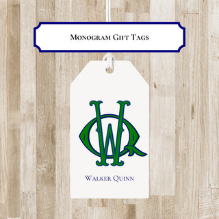 Personalized Elegant Monogram Gift Tags | Sophisticated Enclosure Tag with Initials