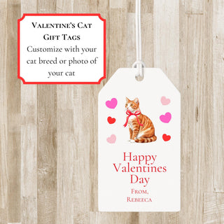 Personalized Valentine's Cat Gift Tags | Customize Your Cat Breed